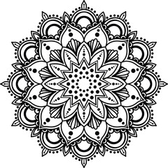 Simple creative mandala design for coloring. Vector floral mandala design.