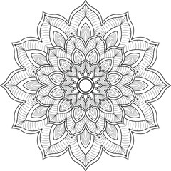 Simple creative mandala design for coloring. Vector floral mandala design.