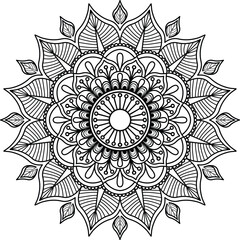 Simple creative mandala design for coloring. Vector floral mandala design.