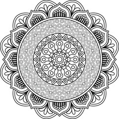 Simple creative mandala design for coloring. Vector floral mandala design.