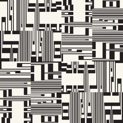 Monochrome Glitch Effect Textured Pattern