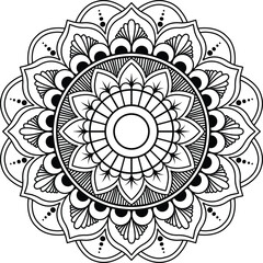 Simple creative mandala design for coloring. Vector floral mandala design.