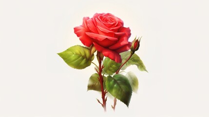 A rose in full bloom,AI generated.   - obrazy, fototapety, plakaty