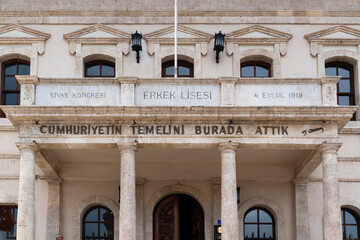 Sivas, Turkey - May 7 2023: Sivas congress building and museum
