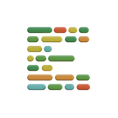 Dots & Lines 3D Alphabet or PNG Letters