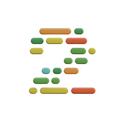 Dots & Lines 3D Alphabet or PNG Letters