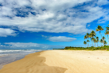 Paradisiacal tropical beach of Sargi in Serra Grande in Bahia, northeastern Brazil