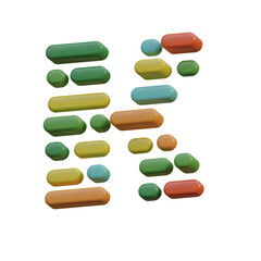 Dots & Lines 3D Alphabet or PNG Letters