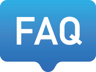 Frequently ask question, word faq ilustration on blue gradient.