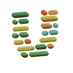 Dots & Lines 3D Alphabet or PNG Letters