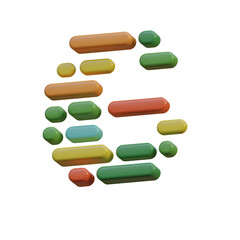 Dots & Lines 3D Alphabet or PNG Letters