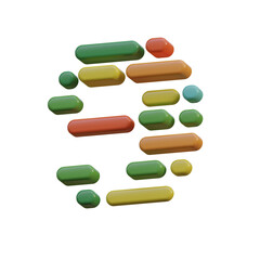 Dots & Lines 3D Alphabet or PNG Letters