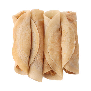 Bengali sweet Patishapta pitha isolated on transparent background