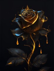 "Midnight's Mystery: Iconic Black Rose Artwork on Adobe Stock - An Enigmatic Delight for the Senses!"