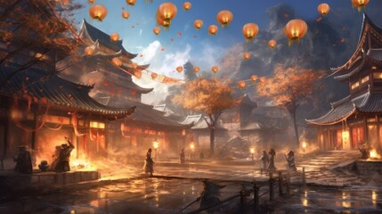 Fototapeta premium Chinese Style Fantasy Game Artwork