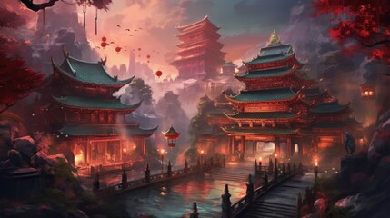 Obraz premium Chinese Style Fantasy Game Artwork