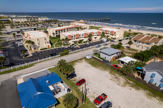 An aerial drone photo of St Augustine, Florida
