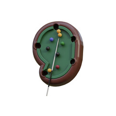 Pool Table 3D Alphabet or PNG Letters