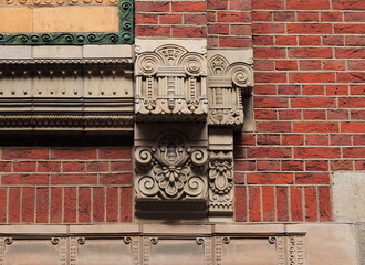 Amsterdam Warmoessstraat Building Facade Sculpted Detail, Netherlands