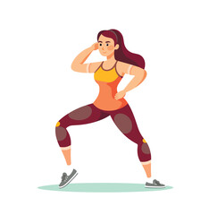 Fototapeta na wymiar Woman doing sports exercises. Sport and recreation concept. Vector Illustration