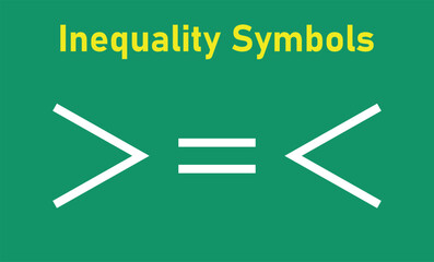 Less than greater than and equal symbol in mathematics. inequality symbols. Mathematics resources for teachers and students.