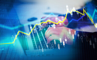 Traders, investors, stock market mutual funds and digital assets business man analyzing financial data forex trading graph Technology, Finance, Business and Investment