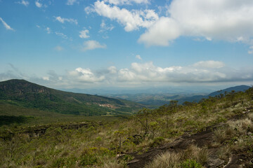 Fototapeta premium landscape with valley and clouds