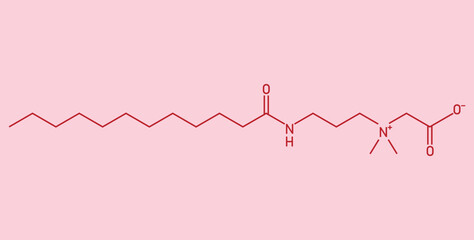 Chemical structure of Betaine (C5H11NO2). Chemical resources for teachers and students. Vector illustration.