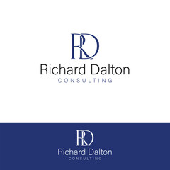 Richard Dalton consulting vector logo design. R and D logotype. RD initials logo template. 
