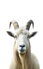 Portrait of a goat on a transparent background