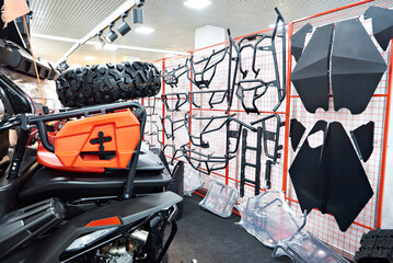 Car metal protection parts in store © Sergey Ryzhov