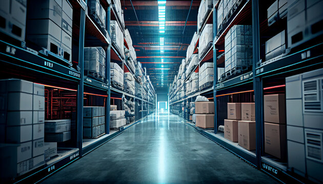 Innovative warehouse logistics displayed isolated on white background Ai generated image
