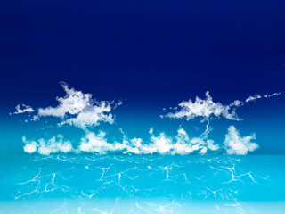 夏の海と青空のイラスト素材です(・&forall;・)その5