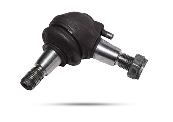 Ball joint on the arm of the car, part of the front suspension of the vehicle for repair and replacement in a vehicle repair shop. Spare parts catalog.