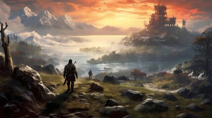 Fototapeta premium Beautiful Game Environment Art