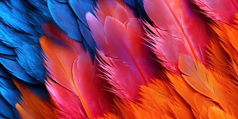 AI Generated. AI Generative. Vibrant colorful pattern background texture of color feathers decoration. Graphic Art