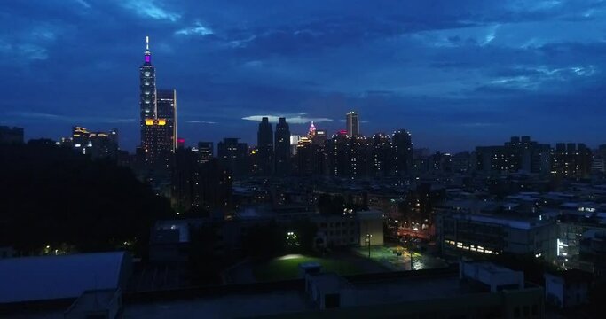 Night view in the Taipei city.