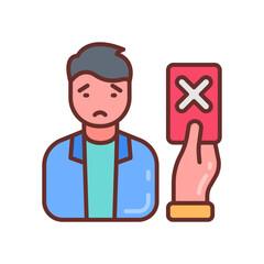 Disqualified icon in vector. Illustration
