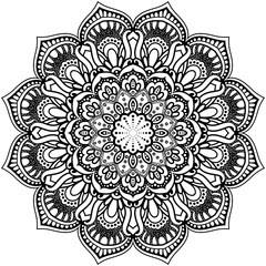 Mandala line art for painting and tattooing.