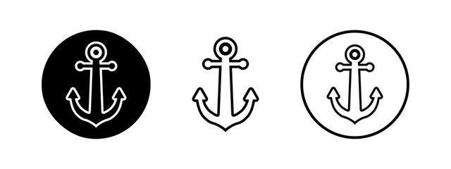 Set of anchor illustration. Ocean, sea ship logo. Anchor vector icon. 