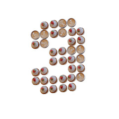 Coffee & Cupcake 3D Alphabet or PNG Letters