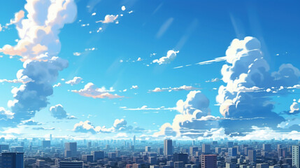 夏の青空の爽やか雲背景