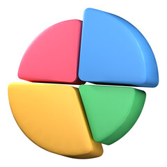 Pie chart graph 3d icon illustration , 3d rendering illustration