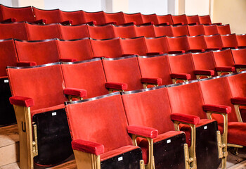 Seats, Theatre, Theater, Cinema,rows, red, seating