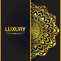 Golden mandala background design with arabesque pattern