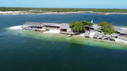 Drone photo of the blue lagoon in Jericoacoara