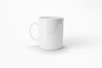 Realistic mug mockup on white background