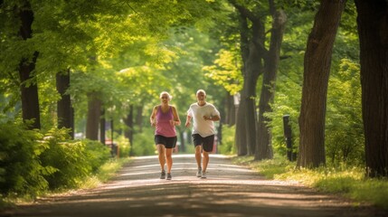Obraz premium senior couple practicing sport, generative ai