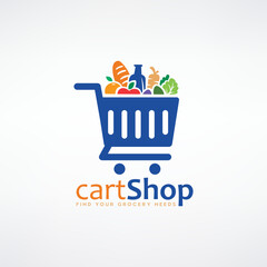 Trolley logo. vector trolley icon. cart icon. Shopping icon. online shop logo vector