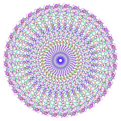 Circular pattern in the form of purple mandala for henna, coloring books, tattoos, and mehendi.